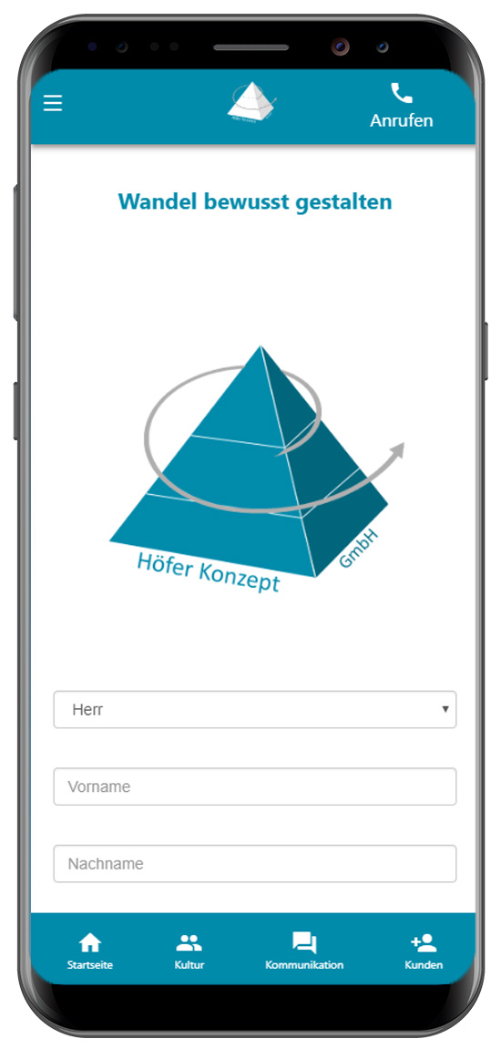 App - PWA Referenz Höfner Konzept
