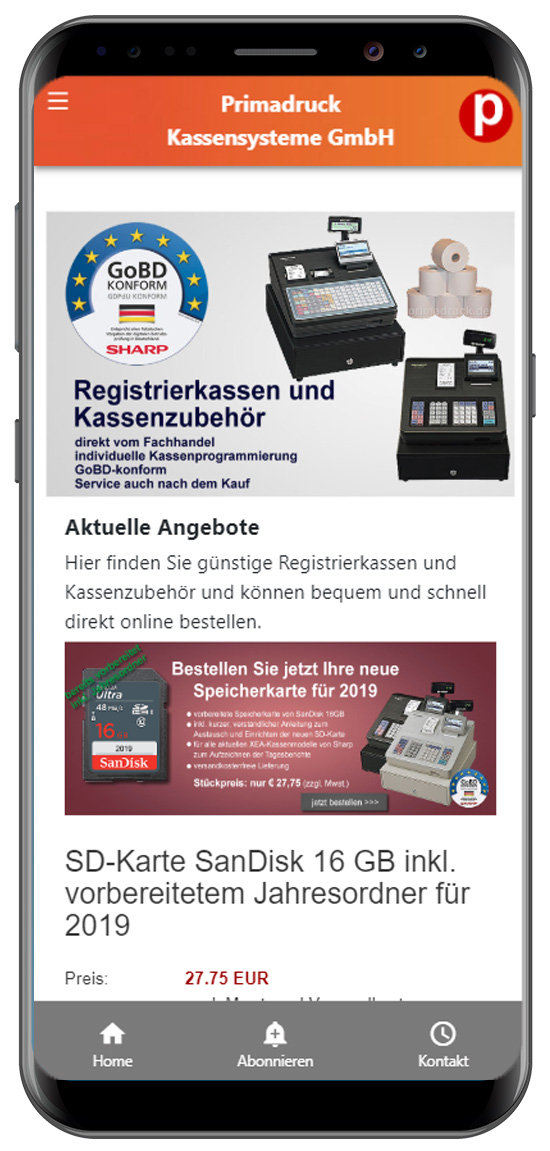 App - PWA Referenz Kassensysteme