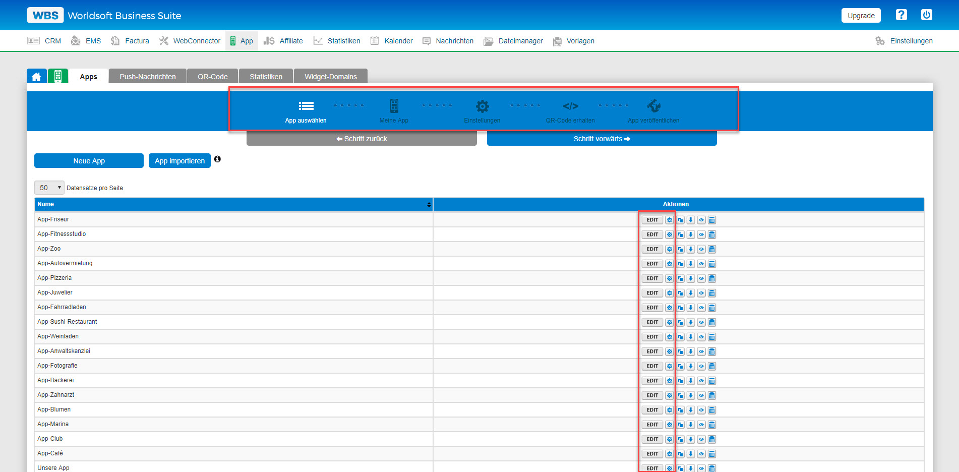 App Editor Verbesserungen