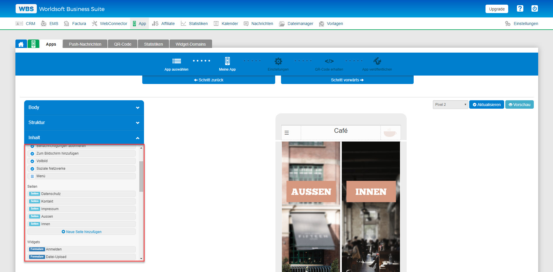 App Editor Verbesserungen
