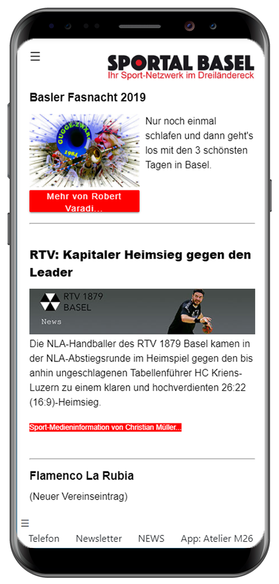 App - PWA Referenz Sportal Basel App