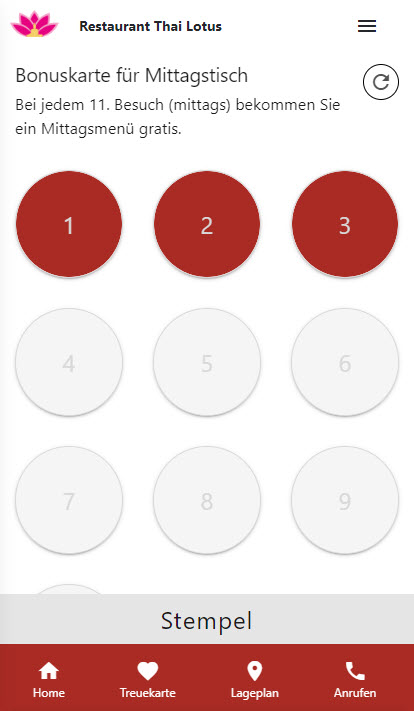 Treuekarte Beispiel Thai Lotus