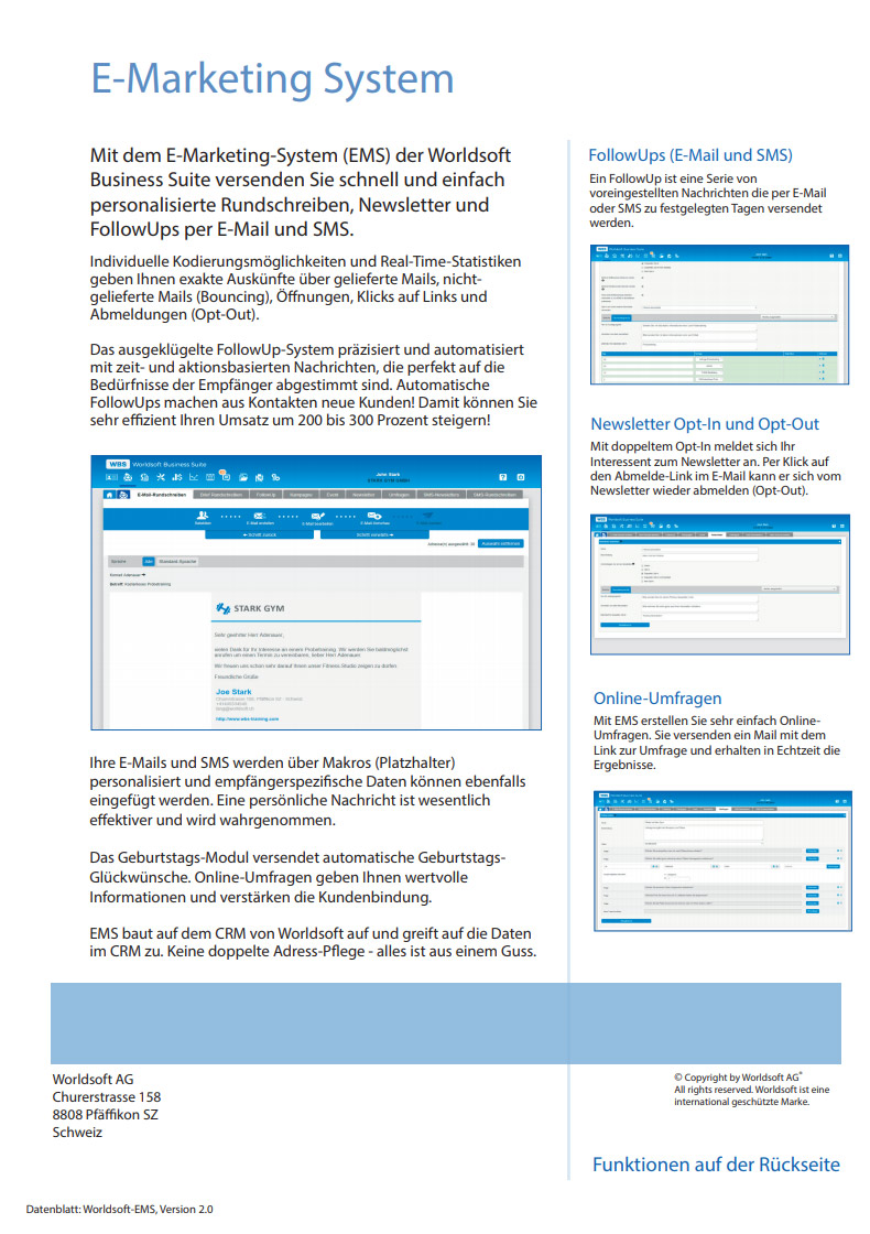 E-Marketing Datenblatt