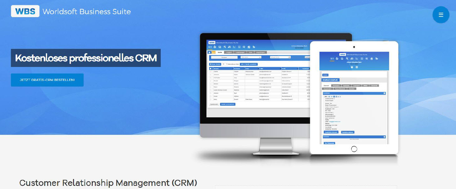 CRM Landingpage